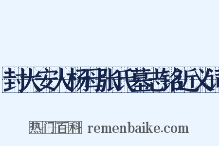 封大安人杨母张氏墓志铭近义词是什么意思的图片